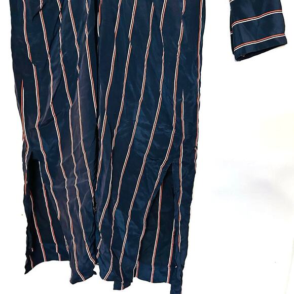 ALC Women's Black Nico Surplice Long Sleeve Striped Silk Midi Dress Size 2 - Picture 9 of 16